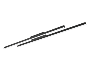 Plafoniera LED, metallo, nero opaco, 110x5x8,5 cm, Odio