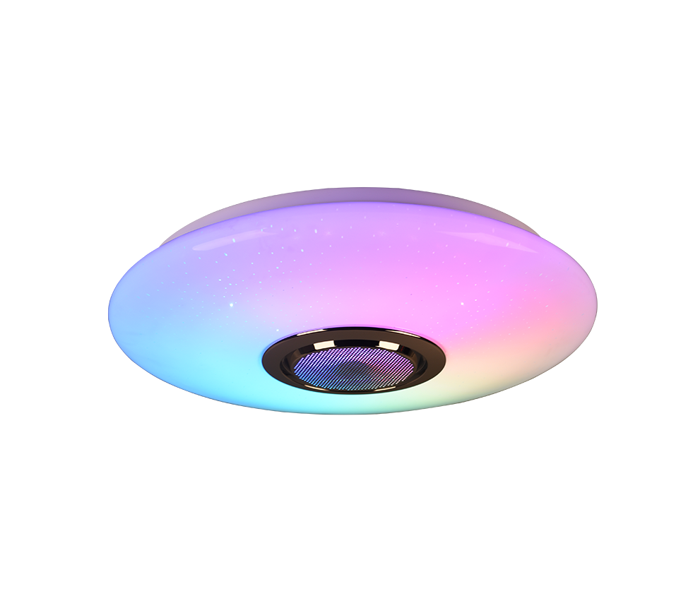 Plafoniera LED, plastica, bianco, 41x8,5x41 cm, Musica