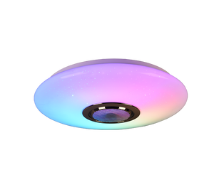 Plafoniera LED, plastica, bianco, 41x8,5x41 cm, Musica