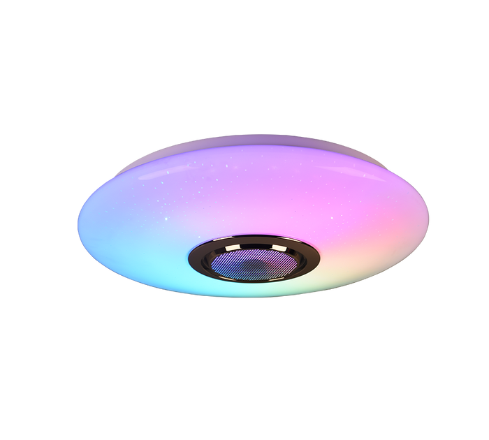 Plafoniera LED, plastica, bianco, 41x8,5x41 cm, Musica