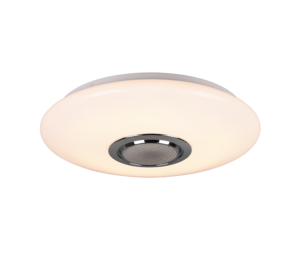 Plafoniera LED, plastica, bianco, 41x8,5x41 cm, Musica