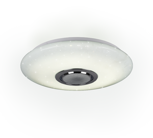 Plafoniera LED, plastica, bianco, 41x8,5x41 cm, Musica