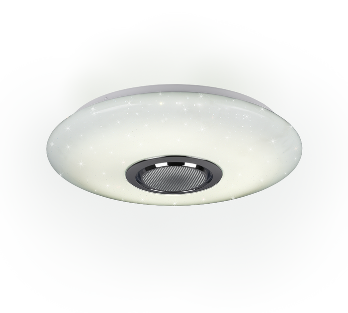 Plafoniera LED, plastica, bianco, 41x8,5x41 cm, Musica