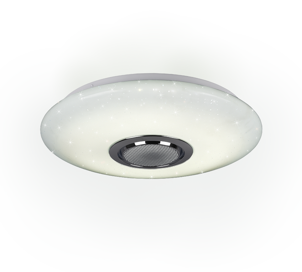 Plafoniera LED, plastica, bianco, 41x8,5x41 cm, Musica