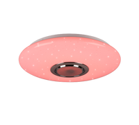 Plafoniera LED, plastica, bianco, 41x8,5x41 cm, Musica