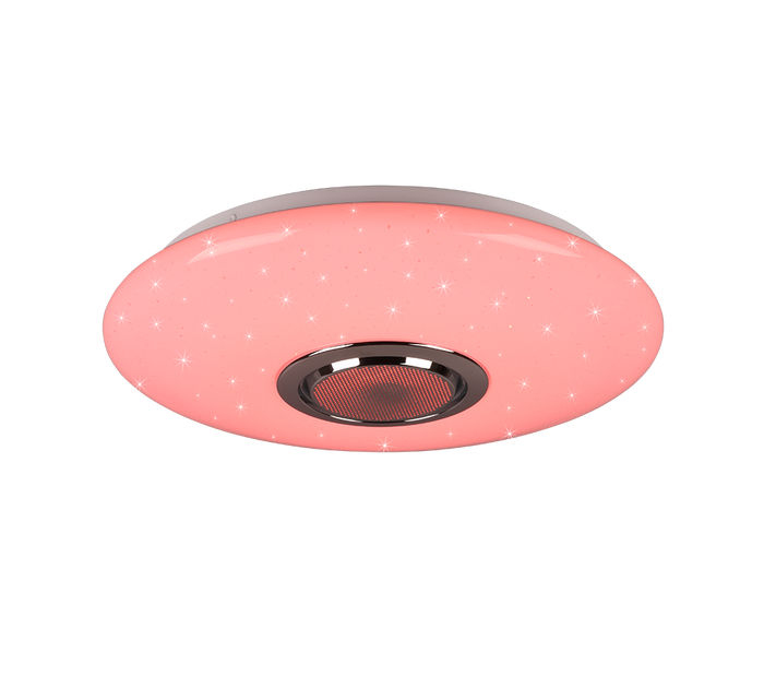 Plafoniera LED, plastica, bianco, 41x8,5x41 cm, Musica