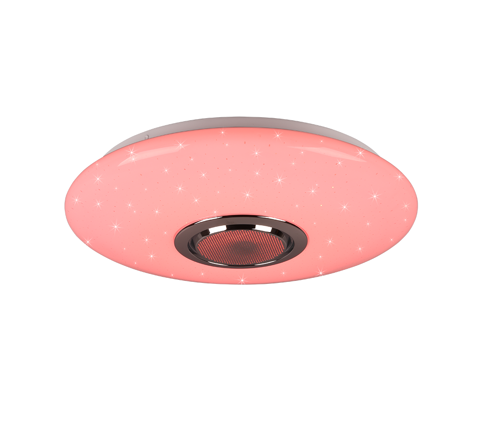 Plafoniera LED, plastica, bianco, 41x8,5x41 cm, Musica