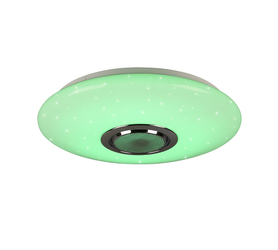 Plafoniera LED, plastica, bianco, 41x8,5x41 cm, Musica