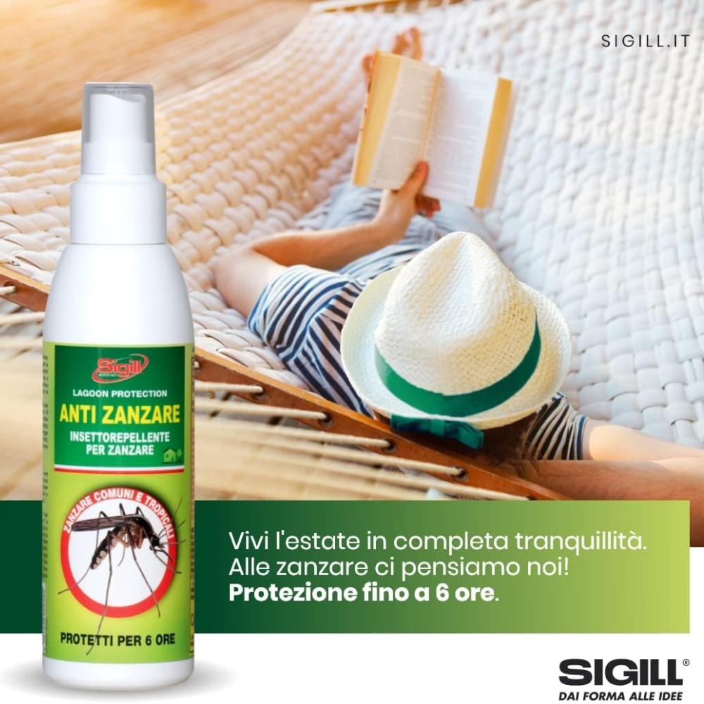 Spray anti zanzare comuni tropicali protezione 6 ore profumazione gradevole