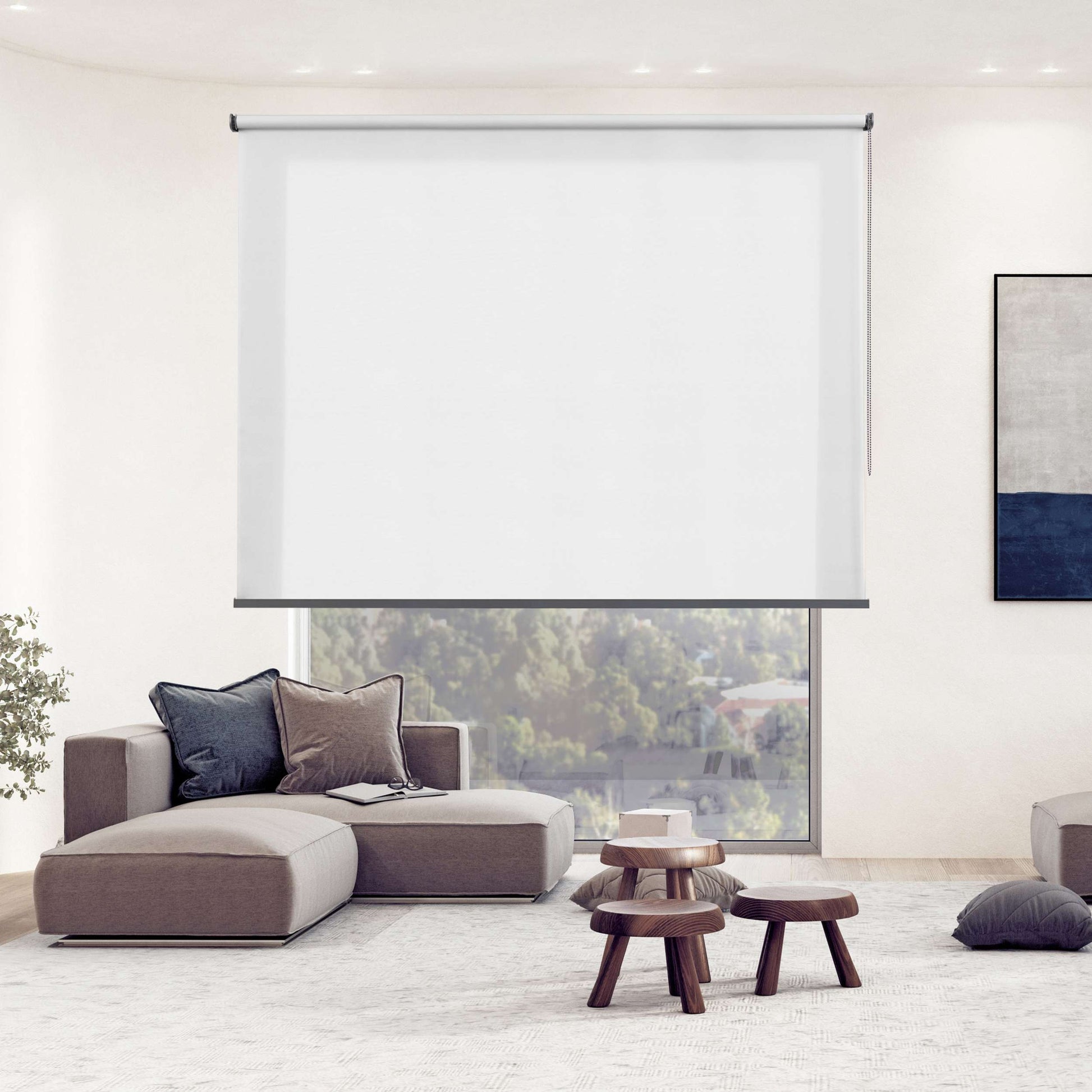 Tenda a Rullo traslucido Premium Finiture in Alluminio Bianco 140 x 180 cm