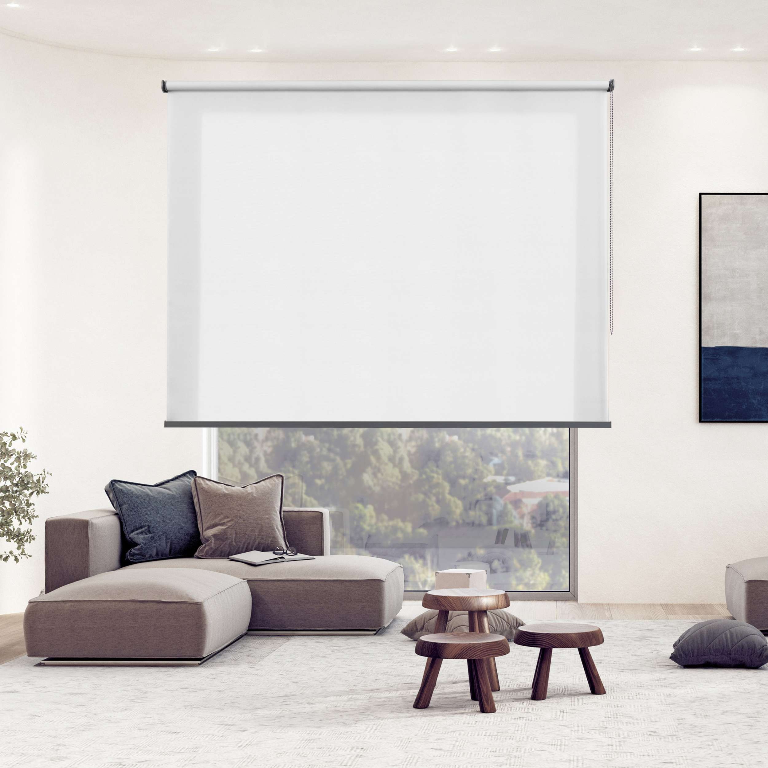 Tenda a Rullo traslucido Premium Finiture in Alluminio Bianco 140 x 180 cm