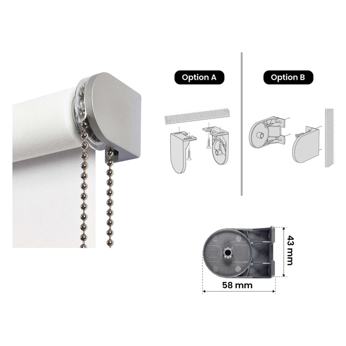 Tenda a rullo traslucida Premium con finitura metallizzata Bianco 160x250 cm