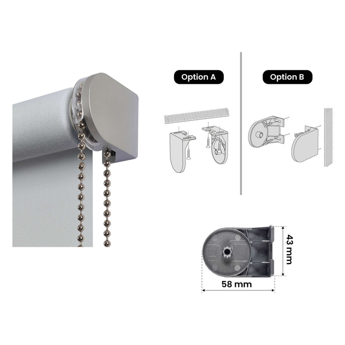 Tenda a rullo traslucida Premium con finitura metallizzata Grigio 160x250 cm