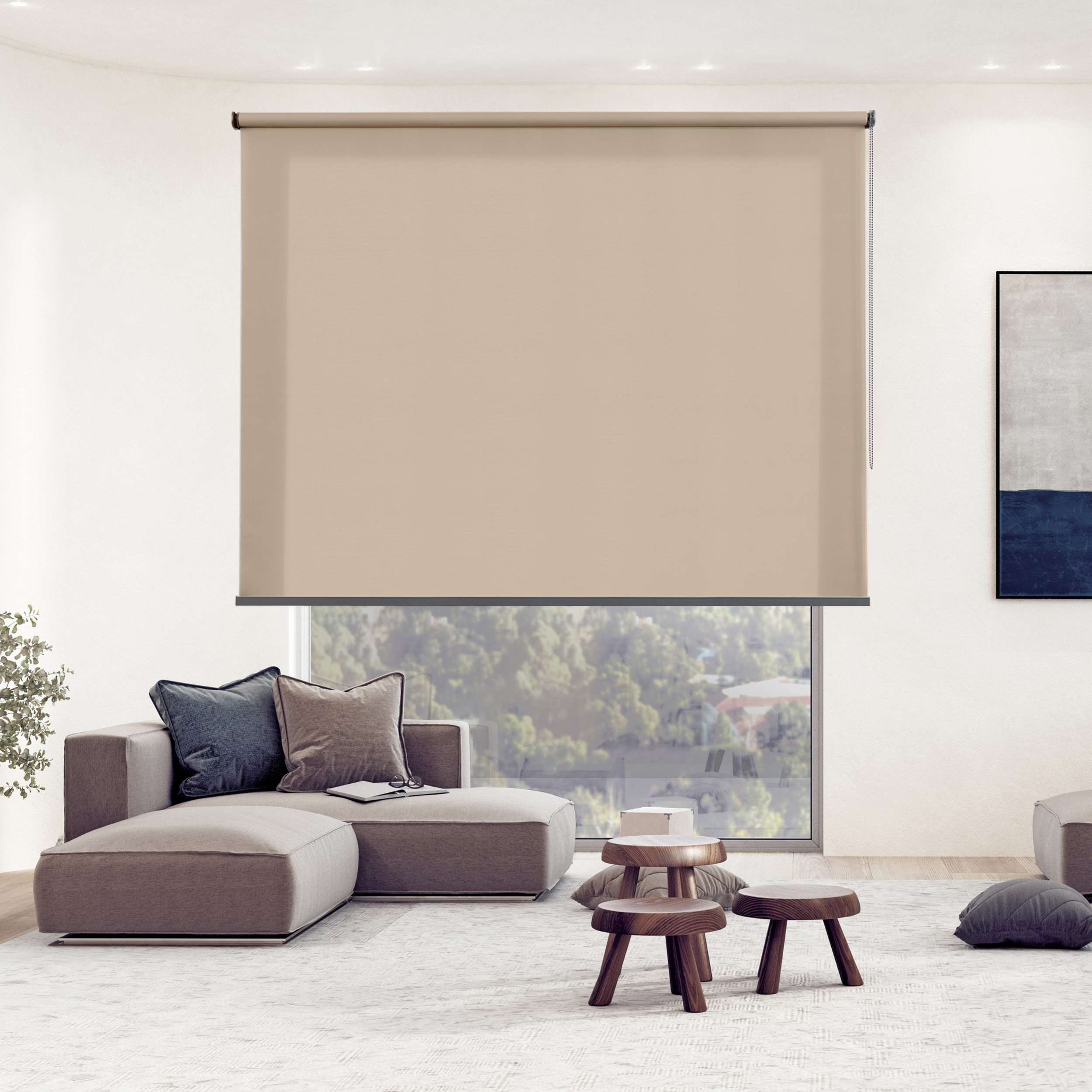 Tenda a rullo traslucida Premium con finitura metallizzata Beige 80x250 cm