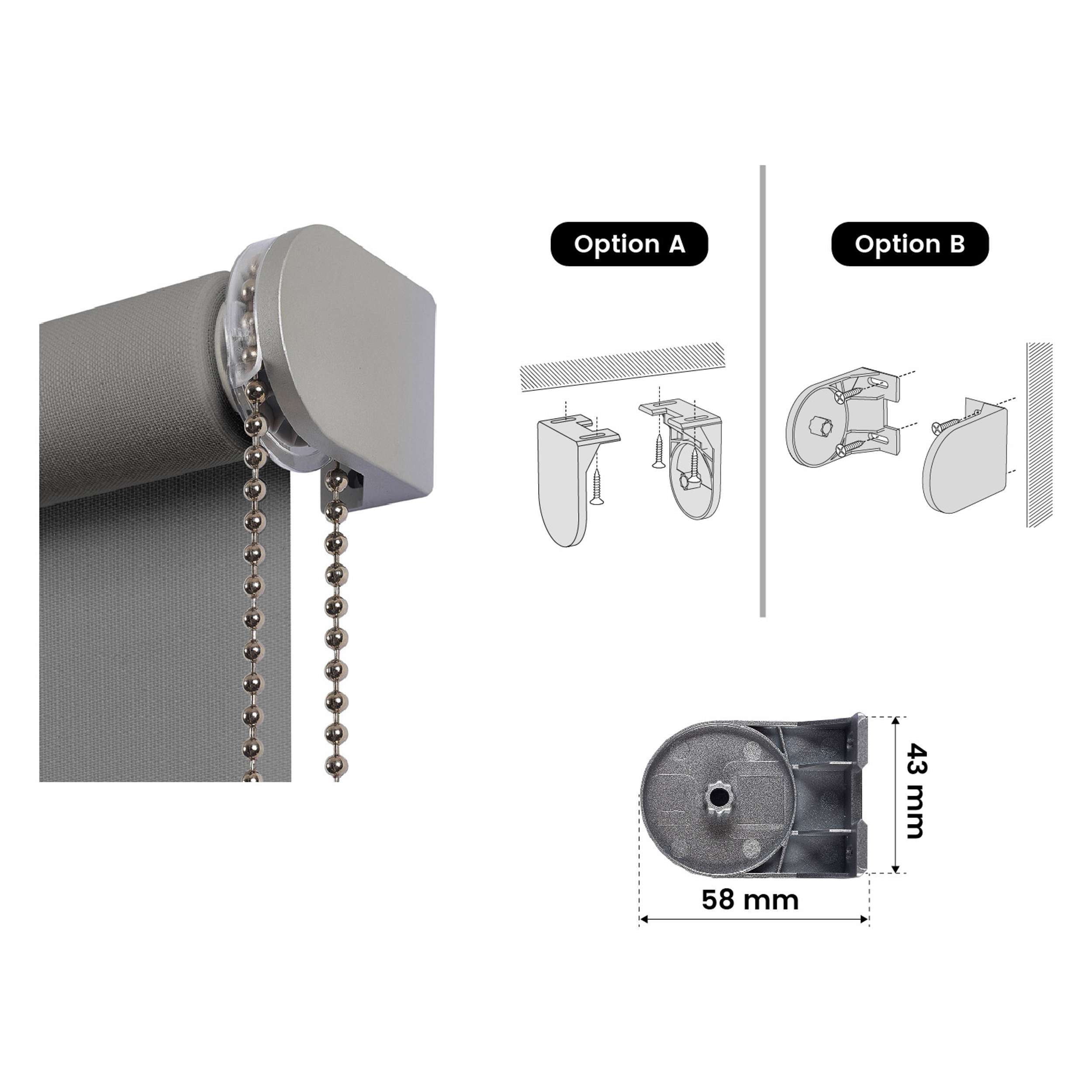 Tenda a rullo traslucida Premium con finitura metallizzata Grigio scuro 80x250 cm