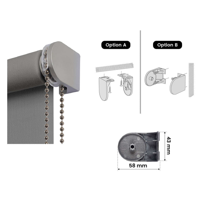 Tenda a rullo traslucida Premium con finitura metallizzata Grigio scuro 80x250 cm