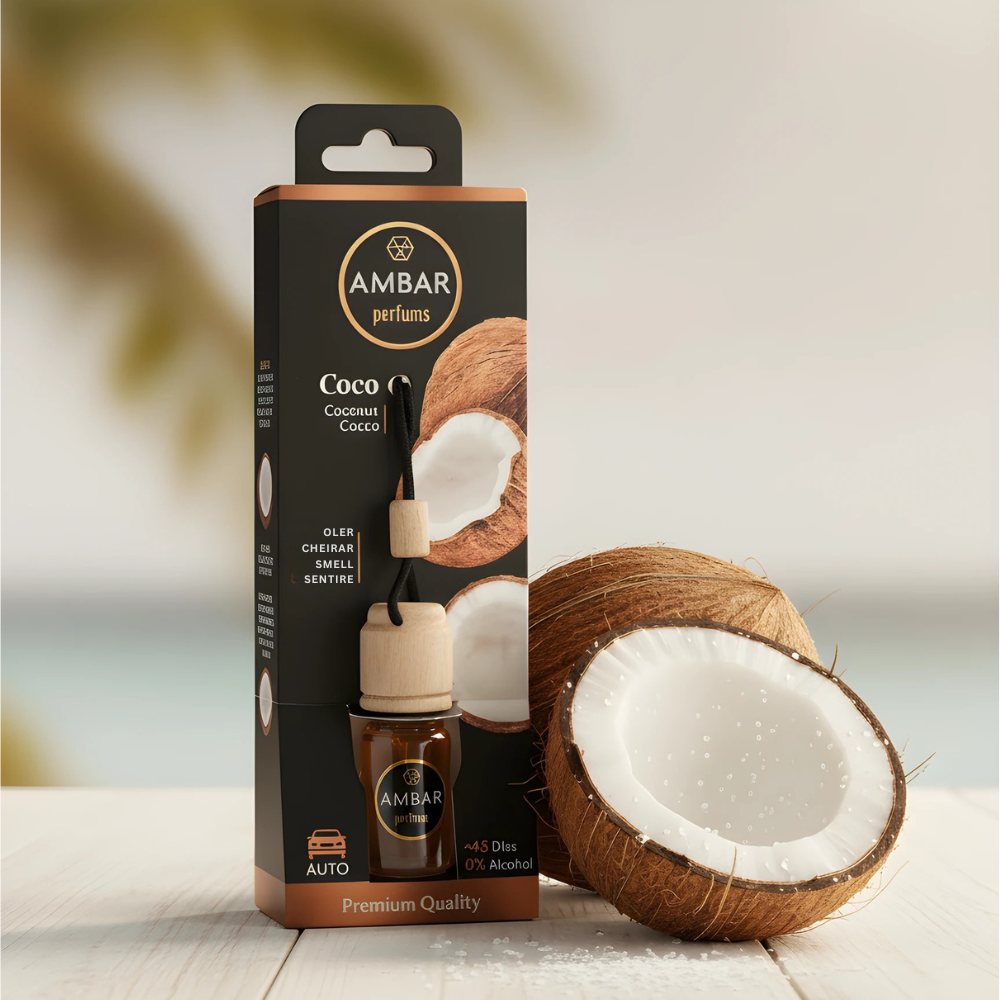 Deodorante auto cocco naturale senza alcol per freschezza duratura