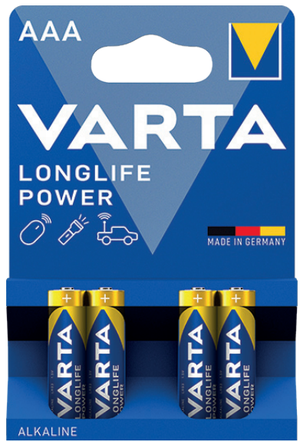 Varta batteria longlife power ministilo aaa alcalina blister 4 pezzi