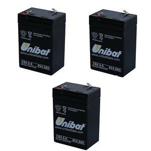 Multipack da 3 batterie al piombo 6 volt 4,5ah ricaricabili per lampade d'emergenza tampone