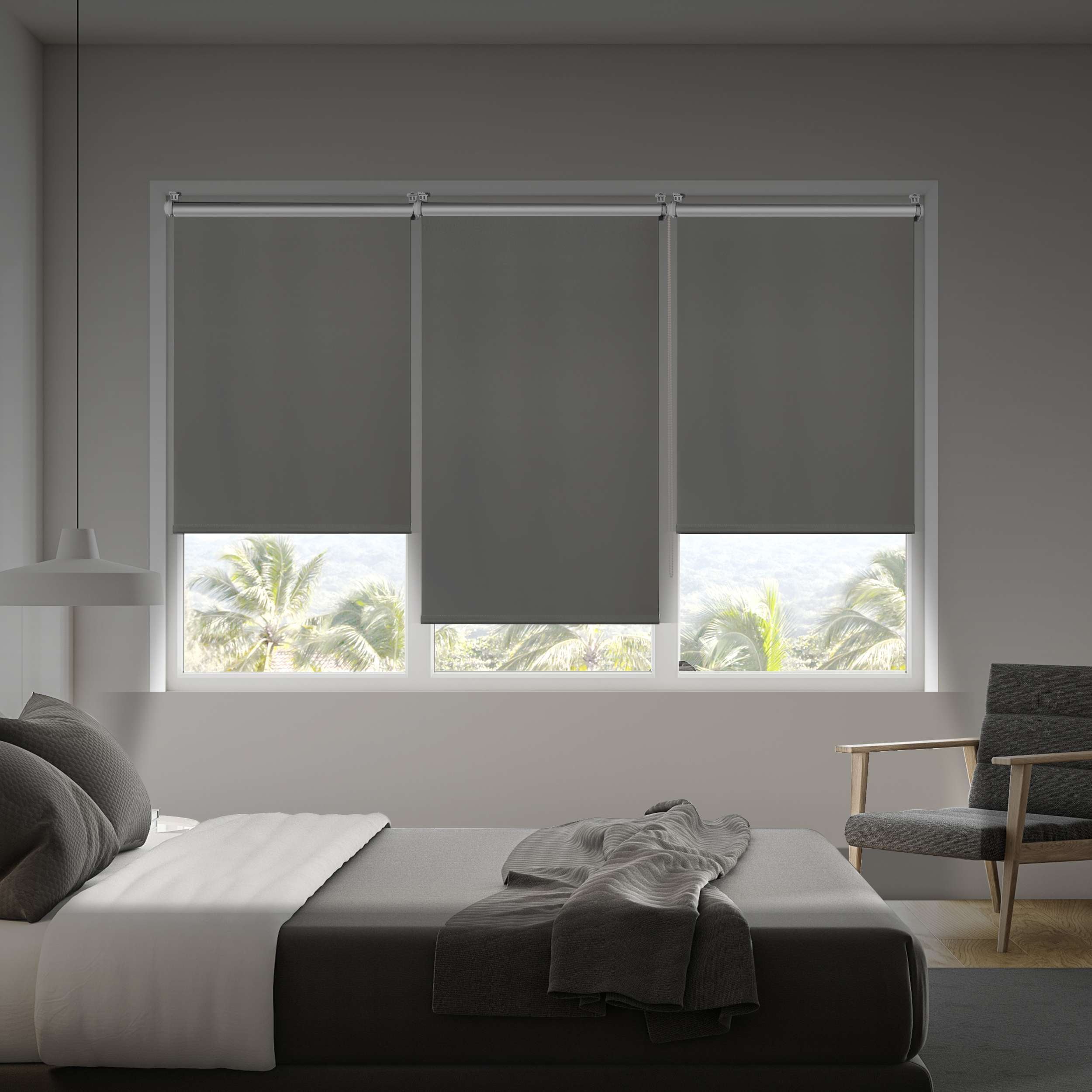 Tenda a Rullo Oscurante installazione senza foratura EasyFix Argento 60x180 cm