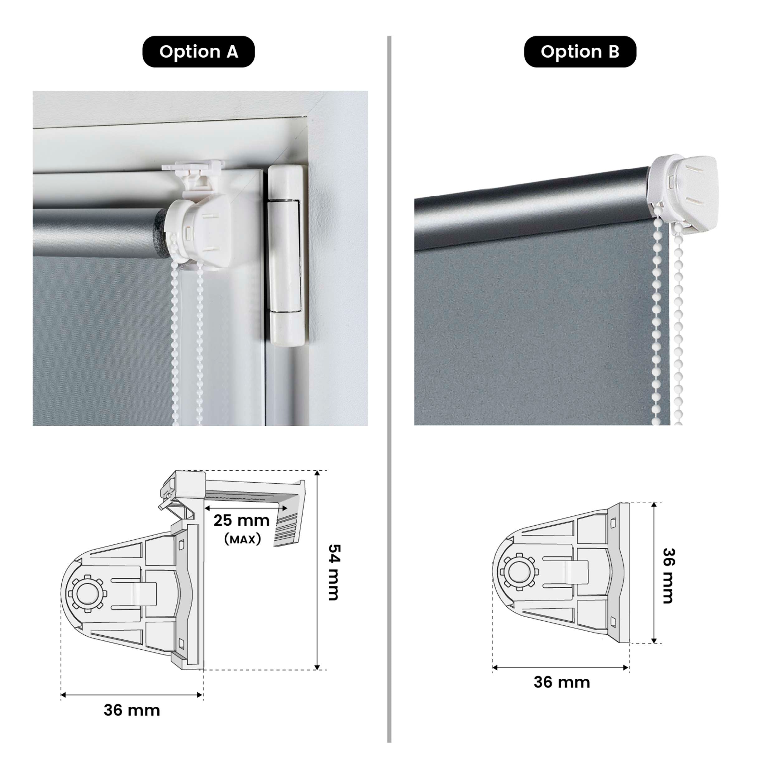 Tenda a Rullo Oscurante installazione senza foratura EasyFix Argento 75x180 cm