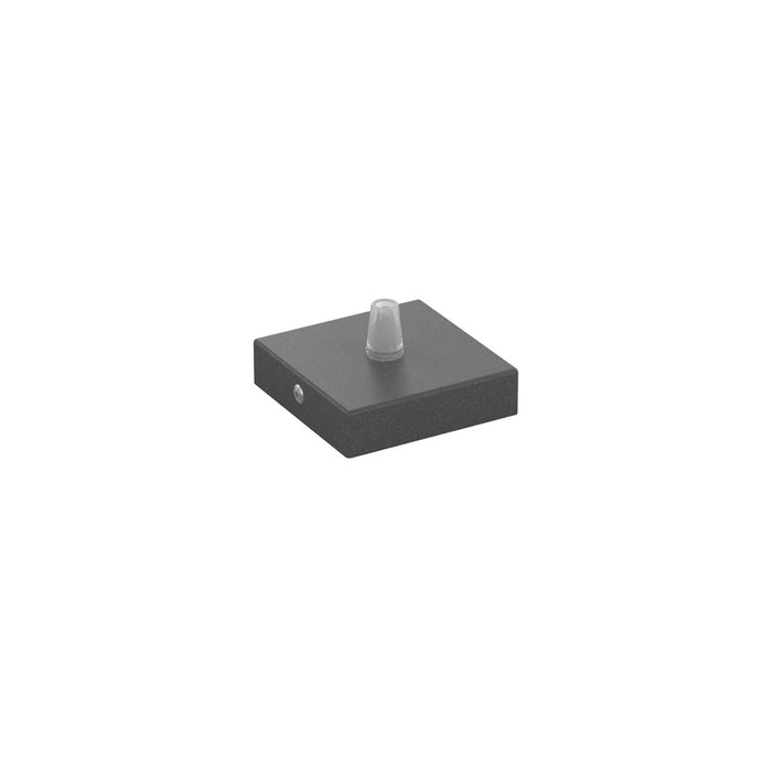 Rosone Quadrato Metallo Antracite 1 Foro 8X8Cm