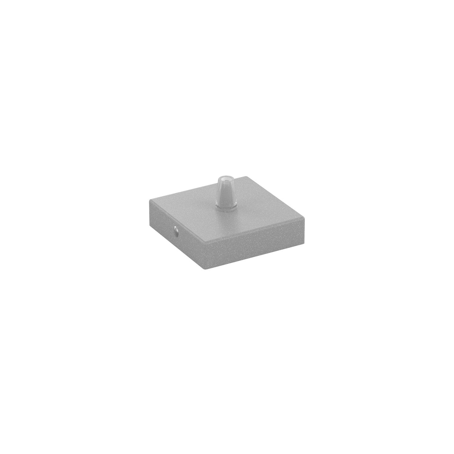 Rosone Quadrato Metallo Grigio 1 Foro 8X8Cm