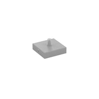 Rosone Quadrato Metallo Grigio 1 Foro 8X8Cm