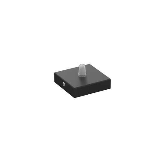 Rosone Quadrato Metallo Nero 1 Foro 8X8Cm