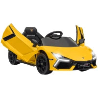 Auto elettrica 12V con licenza Lamborghini Revue veicolo elettrico telecomando velocità 3-5 km/h per bambini da 3 a 5 anni giallo