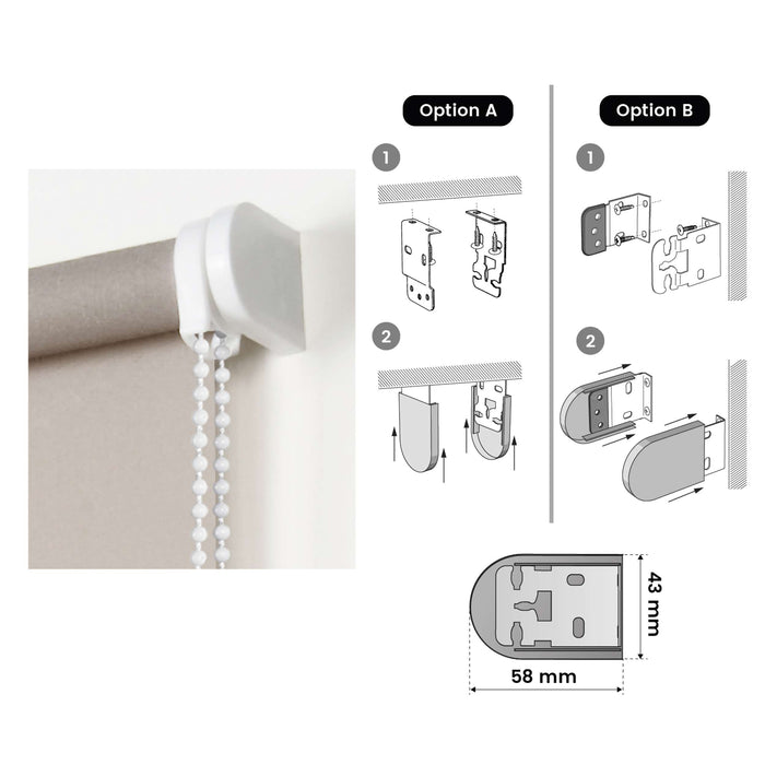 Tenda a Rullo Filtrante per finestre e porte Sabbia 160x180 cm
