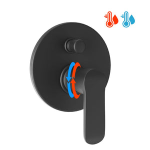 Miscelatore doccia parete puma incasso con deviatore ottone colore nero opaco *** confezione 1