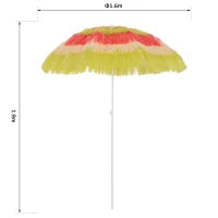Ombrellone Hawaiano Portatile, Tettuccio Ø160cm, Impermeabile, Altezza fino 180cm