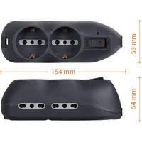 Multipresa bticino 3695gb 4 prese bipasso 10/16a grigia con cavo 1,5mt