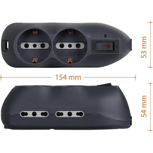 Multipresa bticino 3695gb 4 prese bipasso 10/16a grigia con cavo 1,5mt