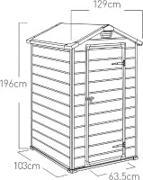 Casetta da Giardino Manor 4x3, Grigia, 129 X 103 X 196 h