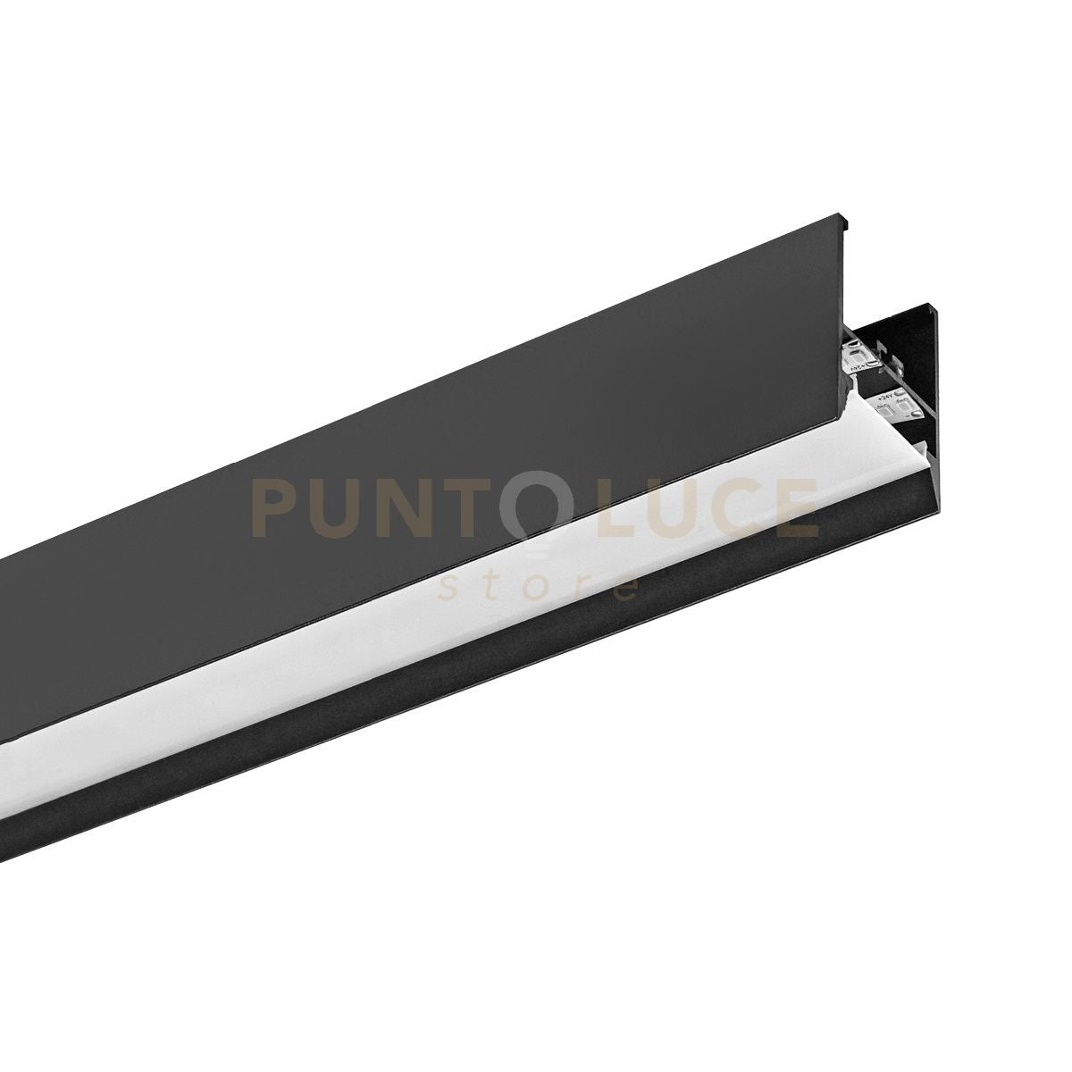 RABAT - NERO- PROFILO E DIFFUSORE BIANCO MT 2 IN ALLUMINIO SEZIONABILE PER PARETE-SOFFITTO