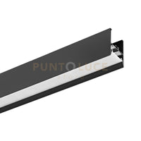 RABAT - NERO- PROFILO E DIFFUSORE BIANCO MT 2 IN ALLUMINIO SEZIONABILE PER PARETE-SOFFITTO