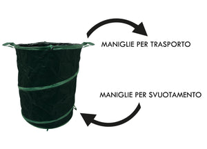 Sacco Fogliame Contenitore Per Giardinaggio Pieghevole Con Manici Rifiuti 56x70cm