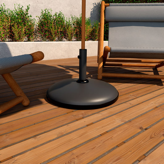 Radika - Base per Ombrellone da Giardino Rotondo Ø51 cm 25 Kg in Cemento Nero
