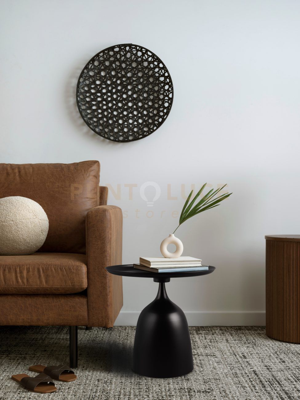 MONA TAVOLINO METALLO NERO BASE PIENA 48,5X46,5CM