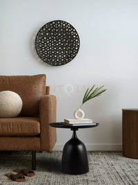 MONA TAVOLINO METALLO NERO BASE PIENA 48,5X46,5CM