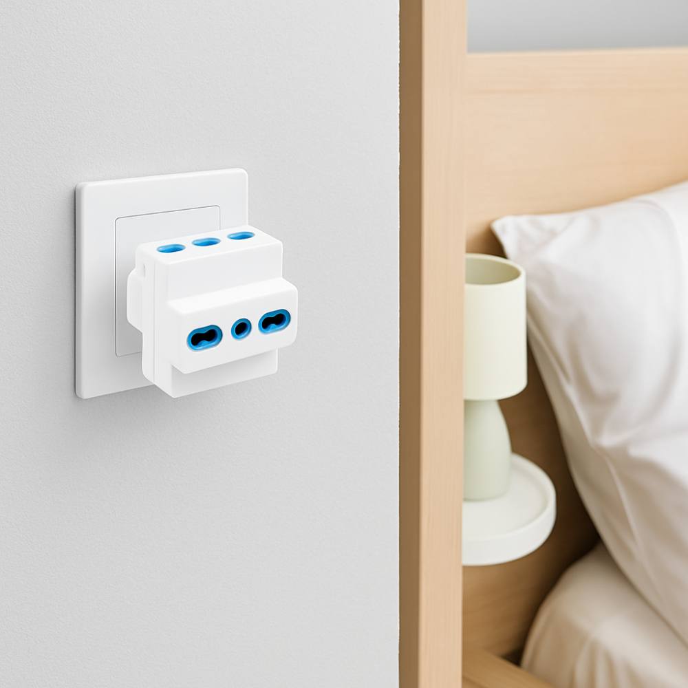 Ecova 30045 adattatore triplo spina 16a 3 prese bipasso bianco