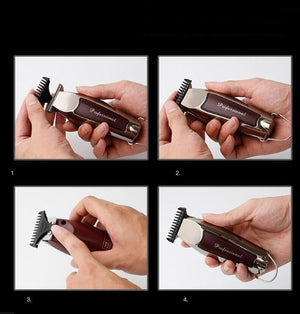 RASOIO ELETTRICO REGOLA BARBA TAGLIA CAPELLI BATTERIA RICARICABILE 3PETTINI 7585