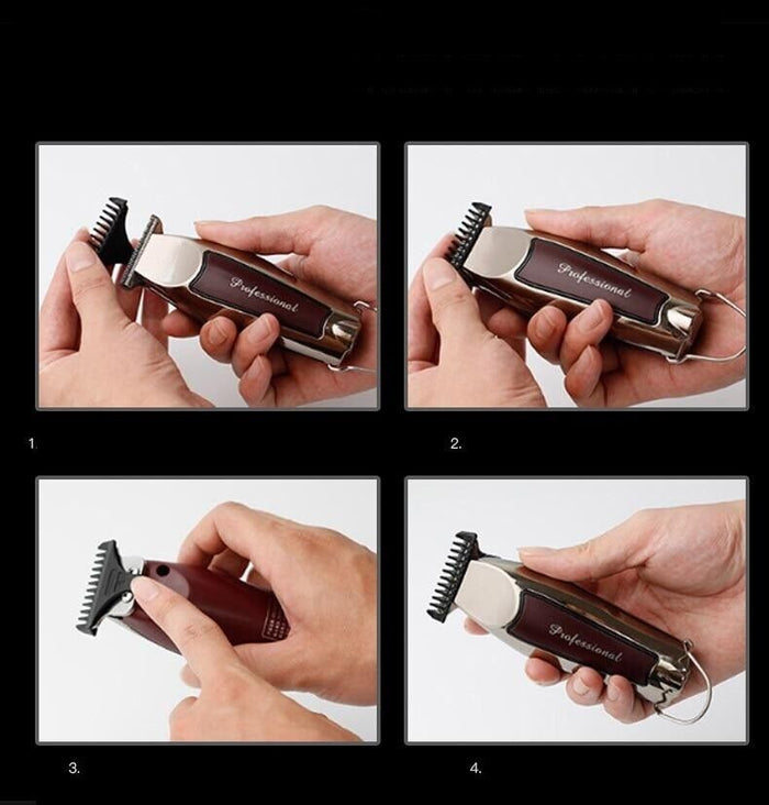 RASOIO ELETTRICO REGOLA BARBA TAGLIA CAPELLI BATTERIA RICARICABILE 3PETTINI 7585