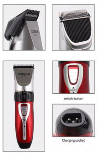 RASOIO ELETTRICO REGOLA BARBA TAGLIA CAPELLI BATTERIA RICARICABILE 4PETTINI 6011