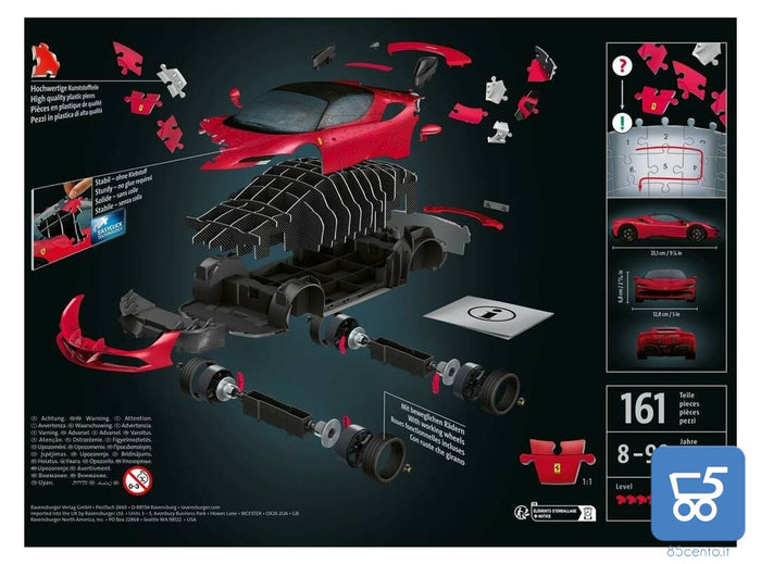 RAVENSBURGER PUZZLE 3D Ferrari SF90 Stradale 11576 161 Pezzi 8-99 anni