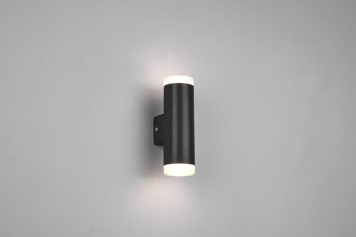 RAY H2O APPLIQUE BI-EMISSIONE NERA IP44 H.16,6CM LED 8W 680lm, 3000K