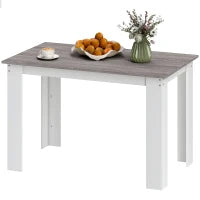 Tavolo da Pranzo Moderno in Legno per 4-6 Persone, 120x69x75cm, Grigio e Bianco