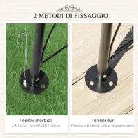 Arco per Rose e Supporto per Piante Rampicanti in Metallo, 114x30x230cm, Nero